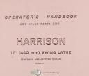 Harrison-Harrison M500 Lathe, (530mm-21in.), Operation Maintenance & Parts Manual-M500-02